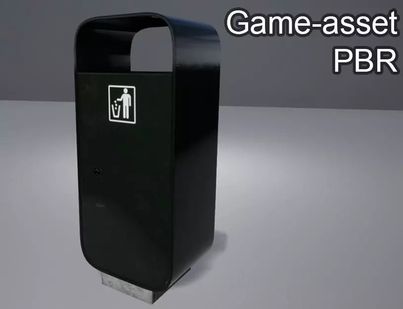 Modern Trashcan Low-poly 3D model