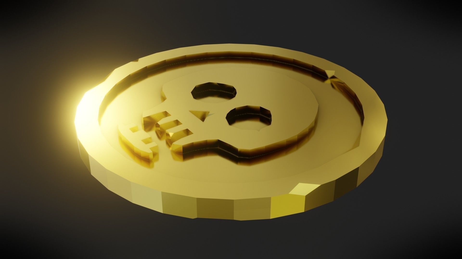 Pirate Doubloon Low-poly 3D model_7