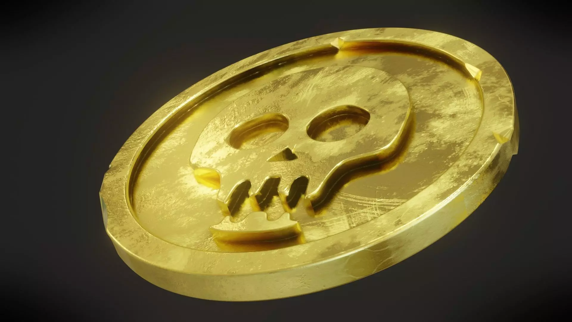 Pirate Doubloon Low-poly 3D model_0