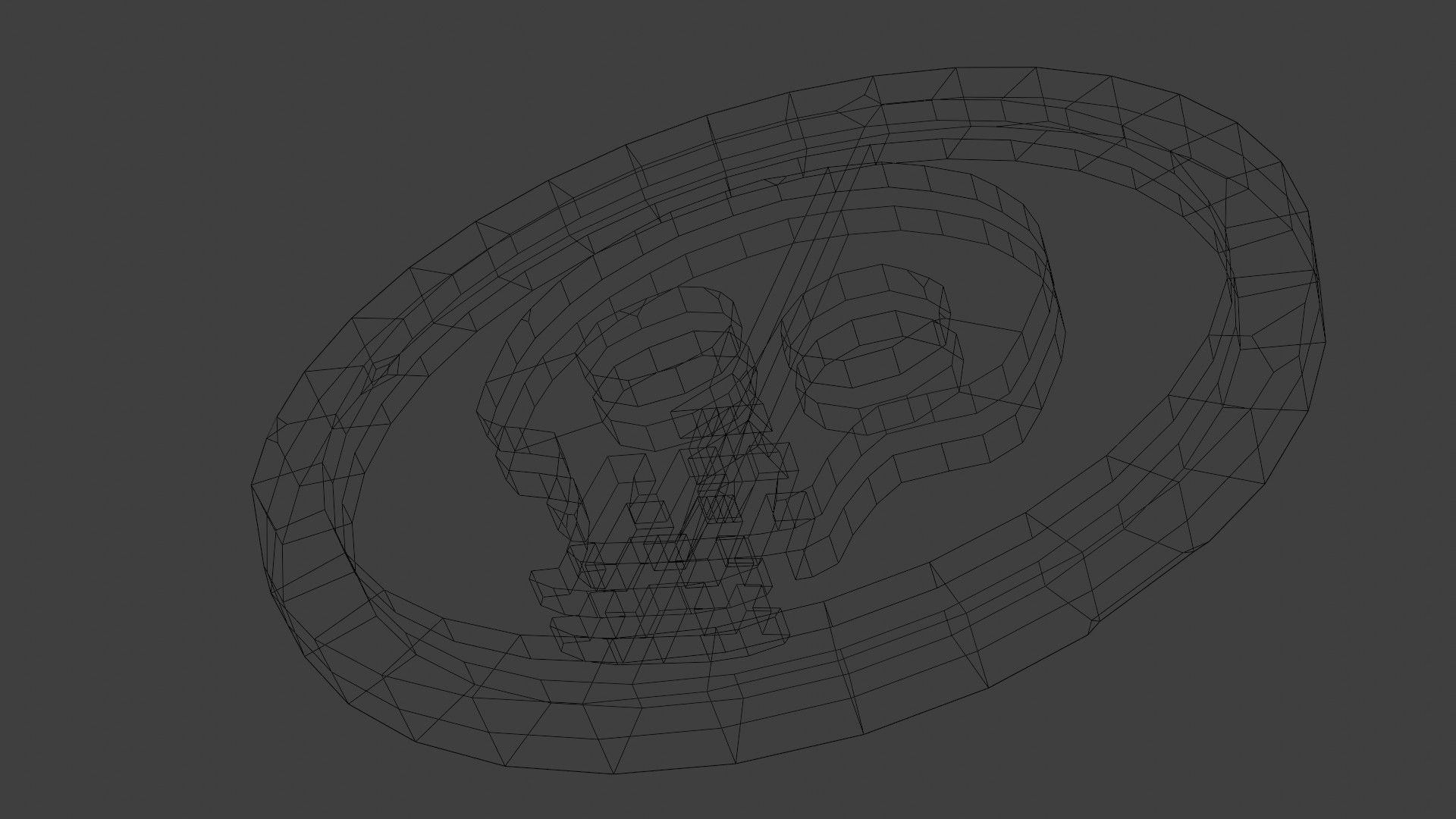 Pirate Doubloon Low-poly 3D model_11