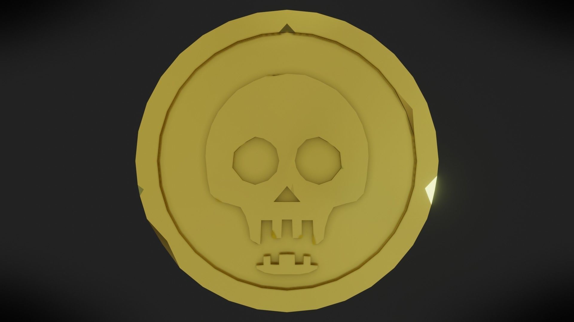 Pirate Doubloon Low-poly 3D model_9