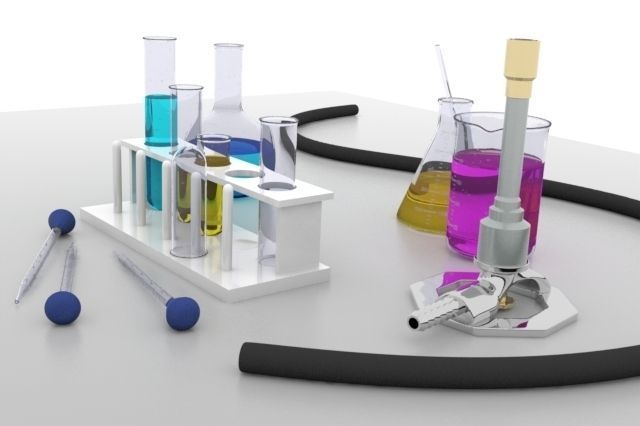 Chemistry Lab Equipment 3D model_1