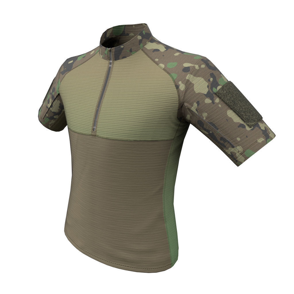 Condor Outdoor Short Sleeve Combat Shirt Low Poly PBR low  Low-poly 3D model_4