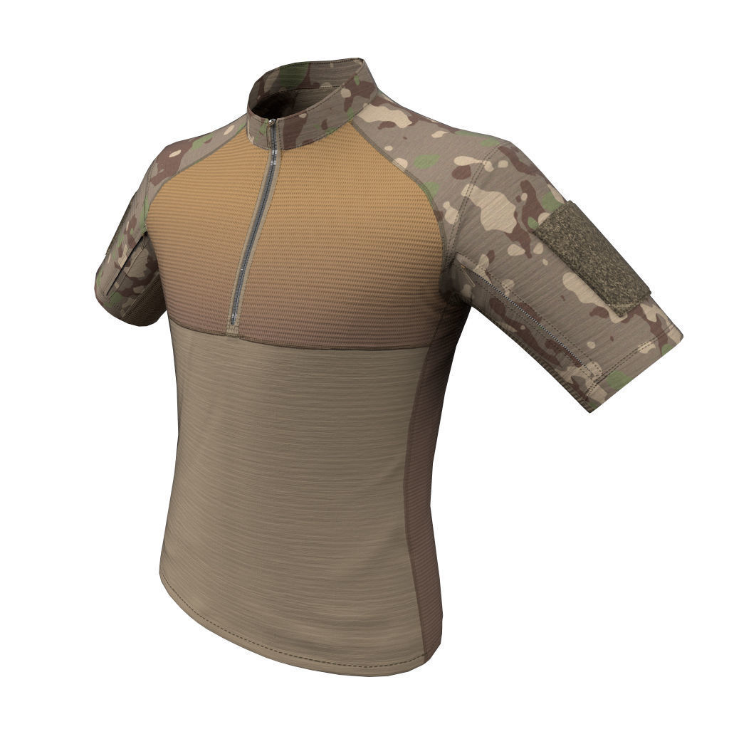 Condor Outdoor Short Sleeve Combat Shirt Low Poly PBR low  Low-poly 3D model_3