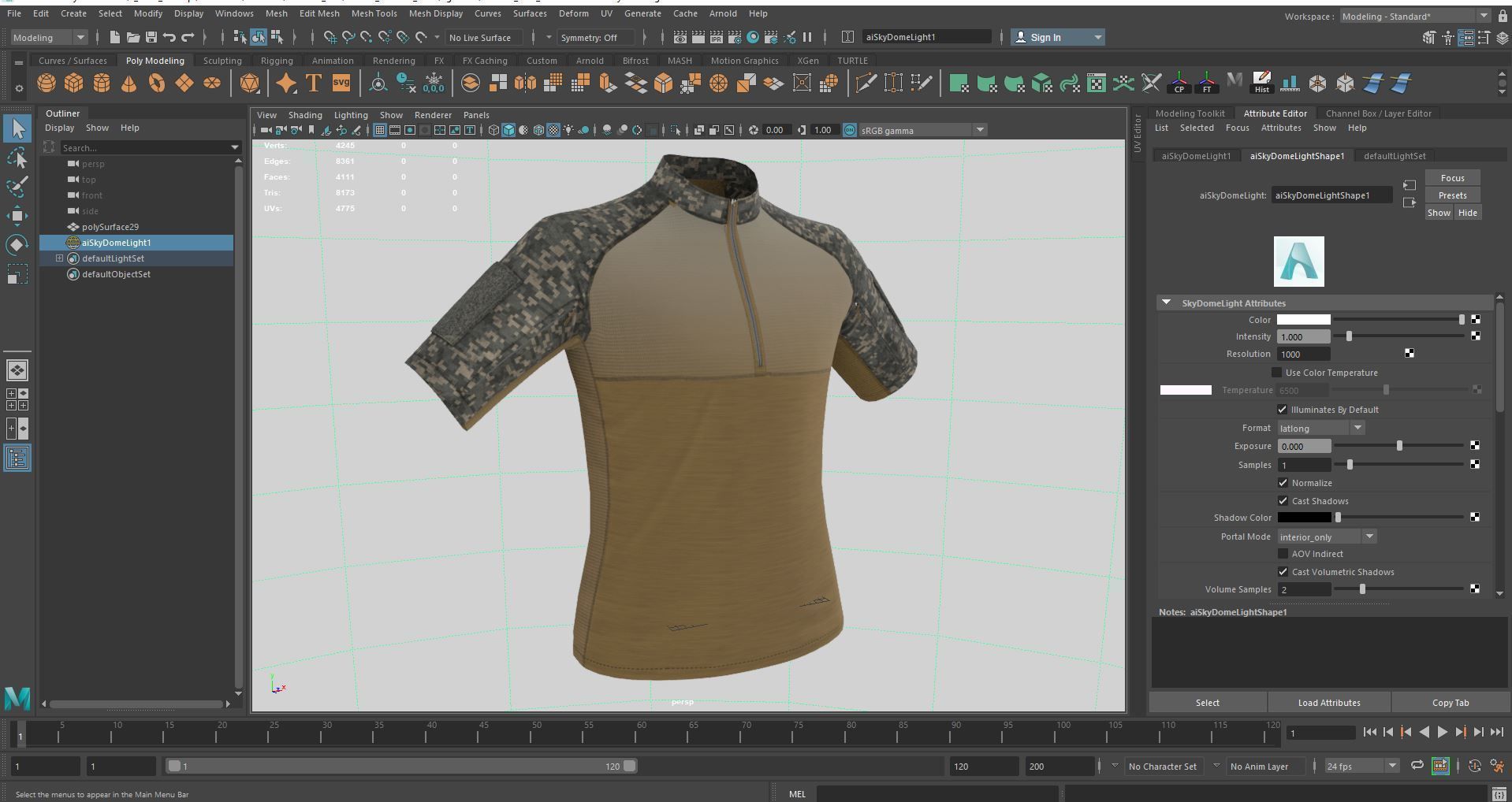 Condor Outdoor Short Sleeve Combat Shirt Low Poly PBR low  Low-poly 3D model_9