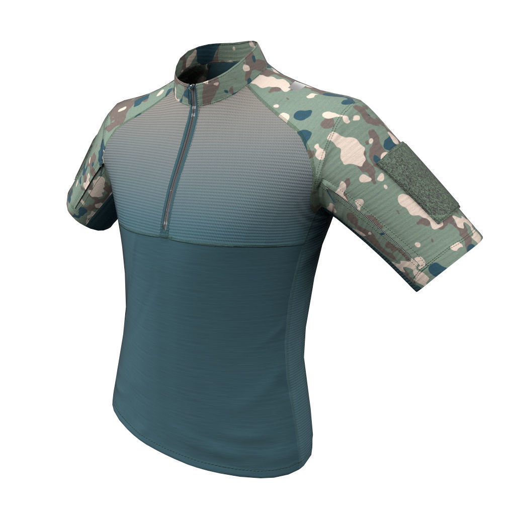 Condor Outdoor Short Sleeve Combat Shirt Low Poly PBR low  Low-poly 3D model_5