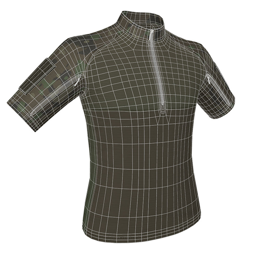 Condor Outdoor Short Sleeve Combat Shirt Low Poly PBR low  Low-poly 3D model_6
