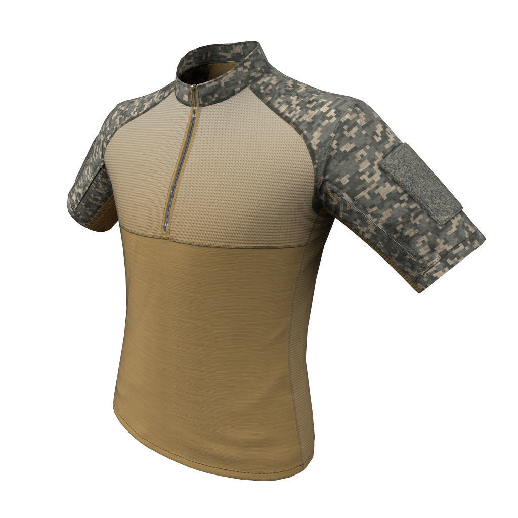 Condor Outdoor Short Sleeve Combat Shirt Low Poly PBR low  Low-poly 3D model_2