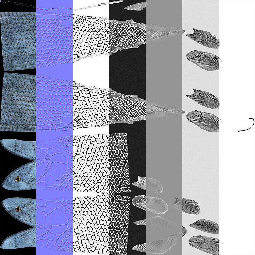 Extinct fishes Low-poly 3D model_17