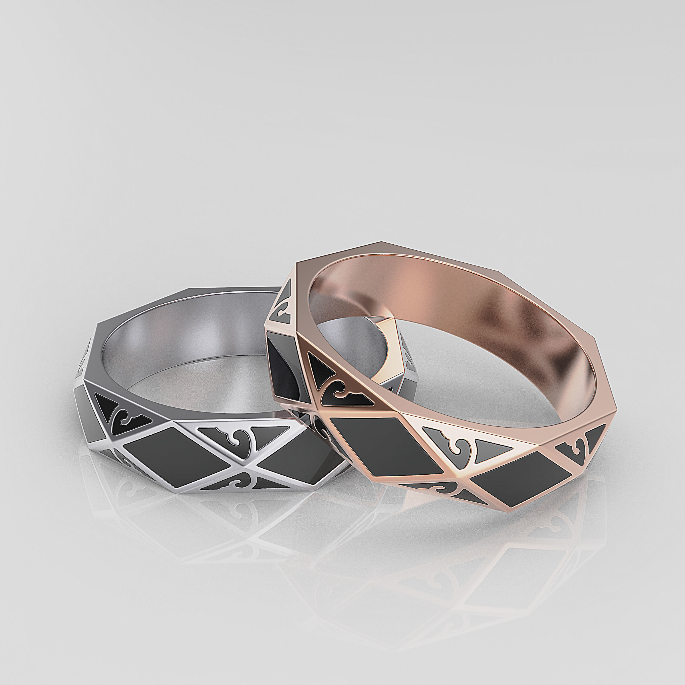 Wedding Bands 3D print model_14