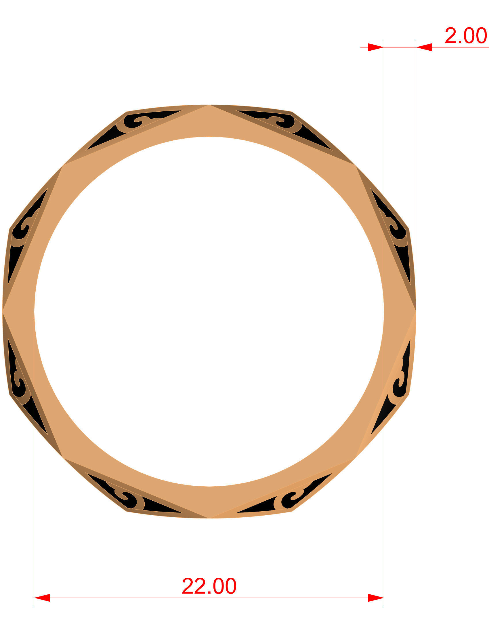 Wedding Bands 3D print model_4