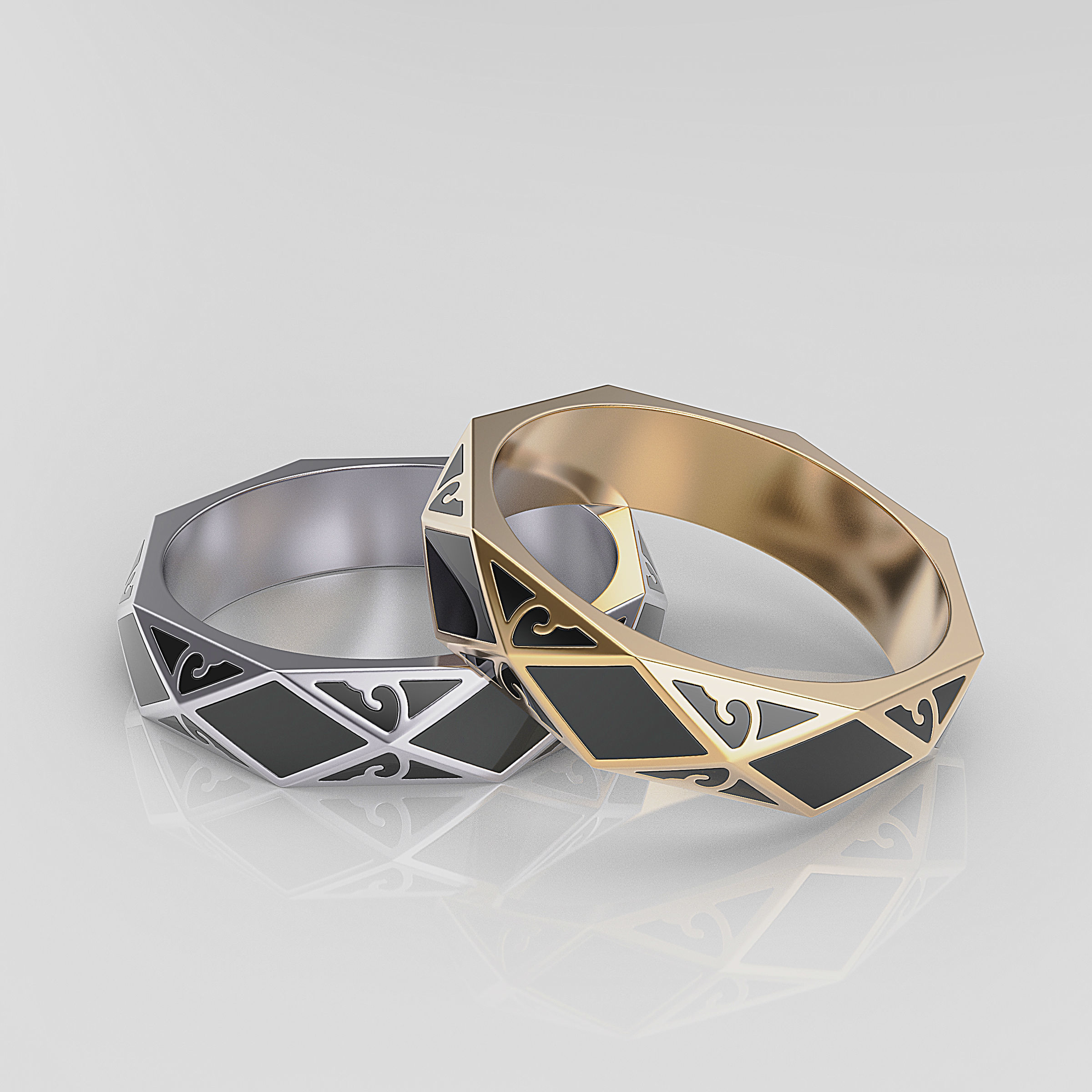 Wedding Bands 3D print model_21