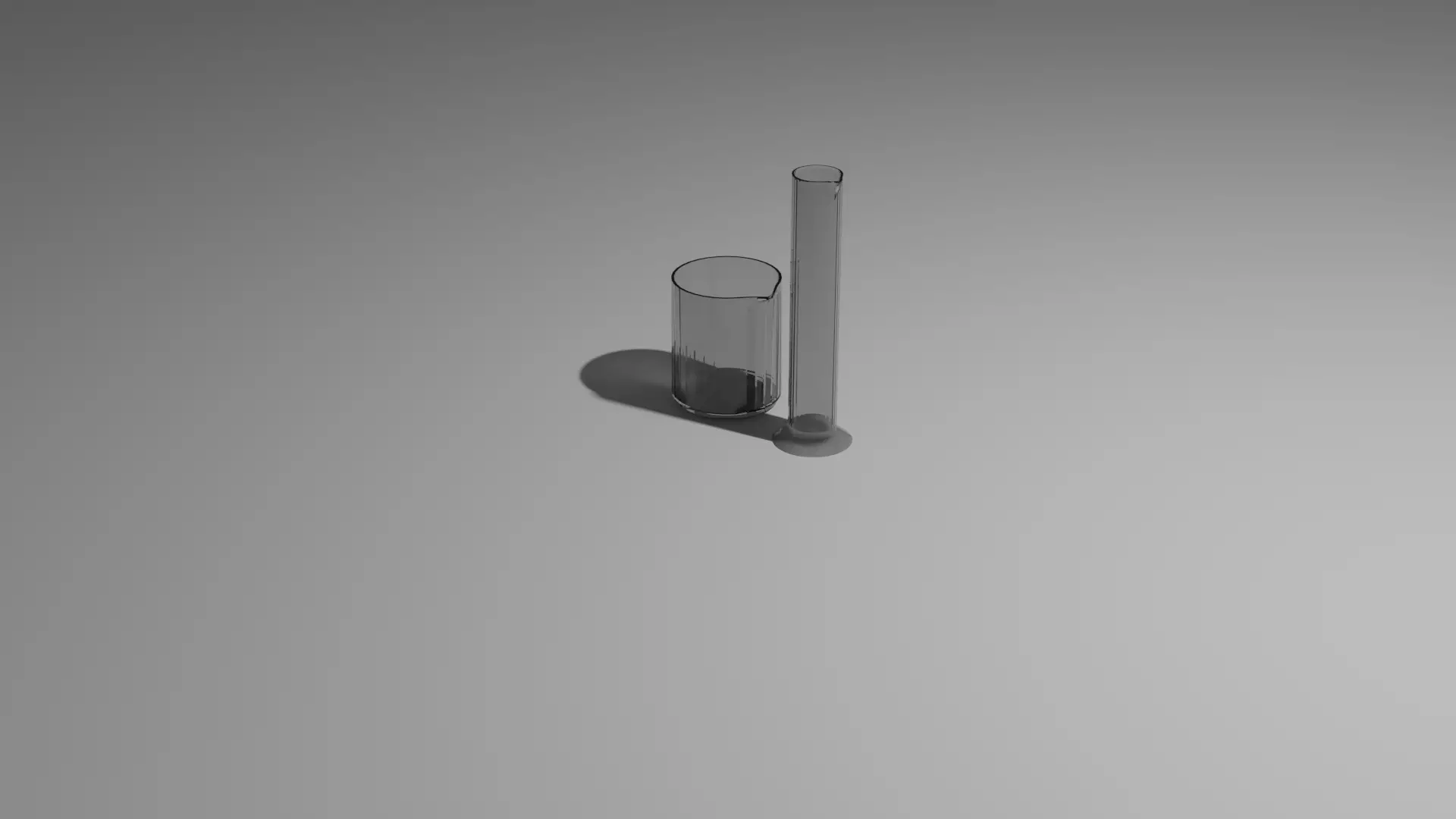 3D model chemistry glass v1 beaker and cylinder VR / AR / low-poly ...