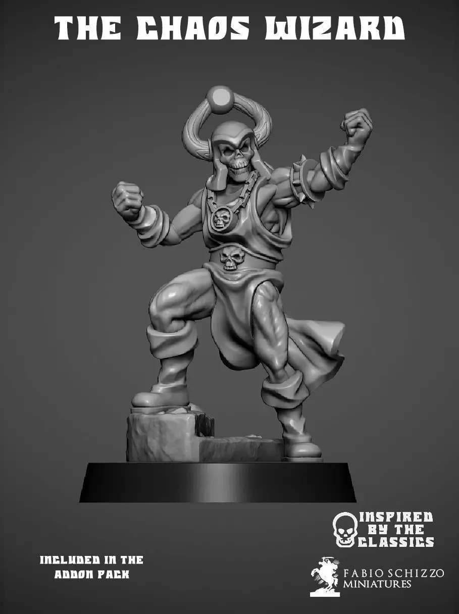 The Witchlord miniature of man holding sword 3D print model