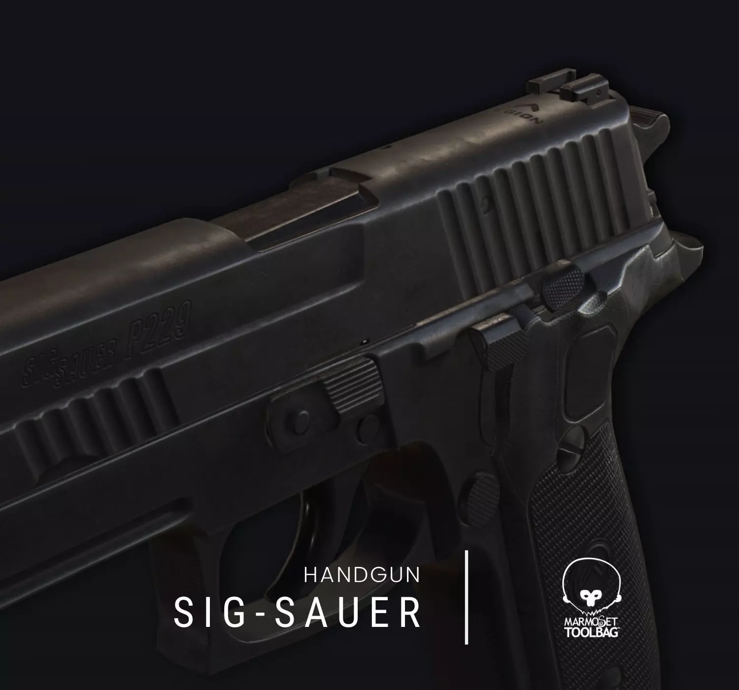 SIG-Sauer P229 Low-poly 3D model