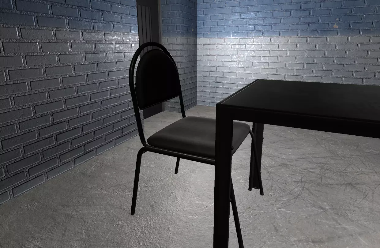 Black Office chair  Low-poly 3D model_0