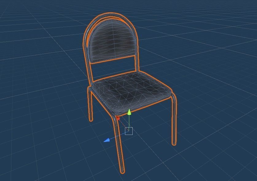 Black Office chair  Low-poly 3D model_1