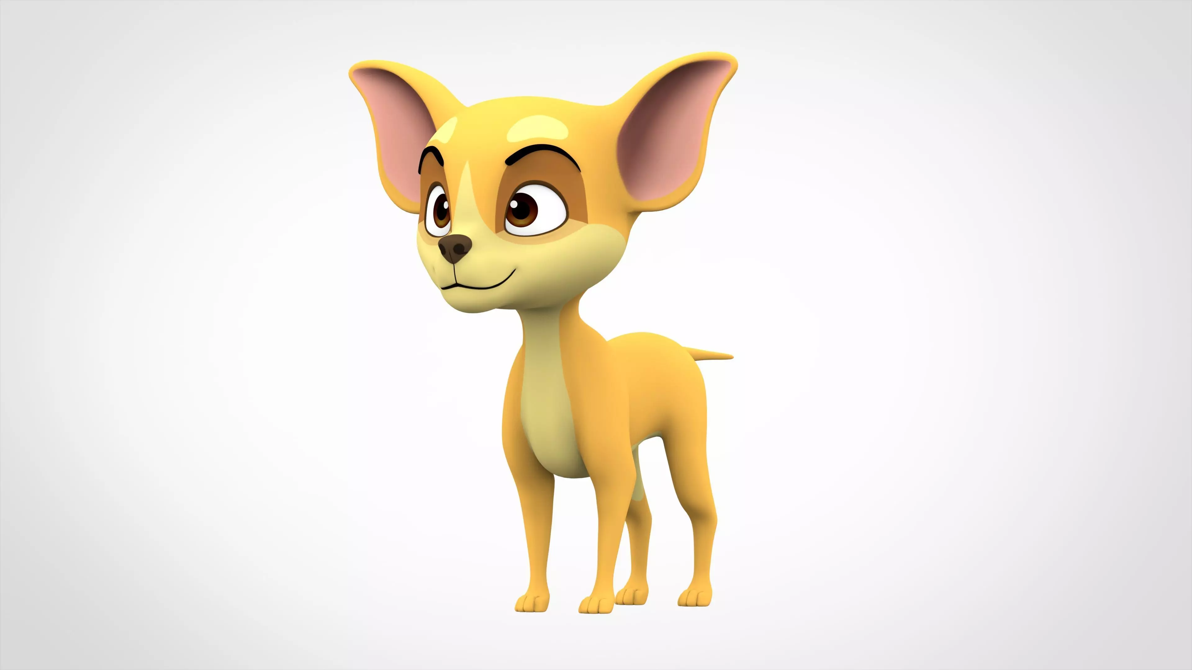 Golden Chihuahua Low-poly 3D model_0