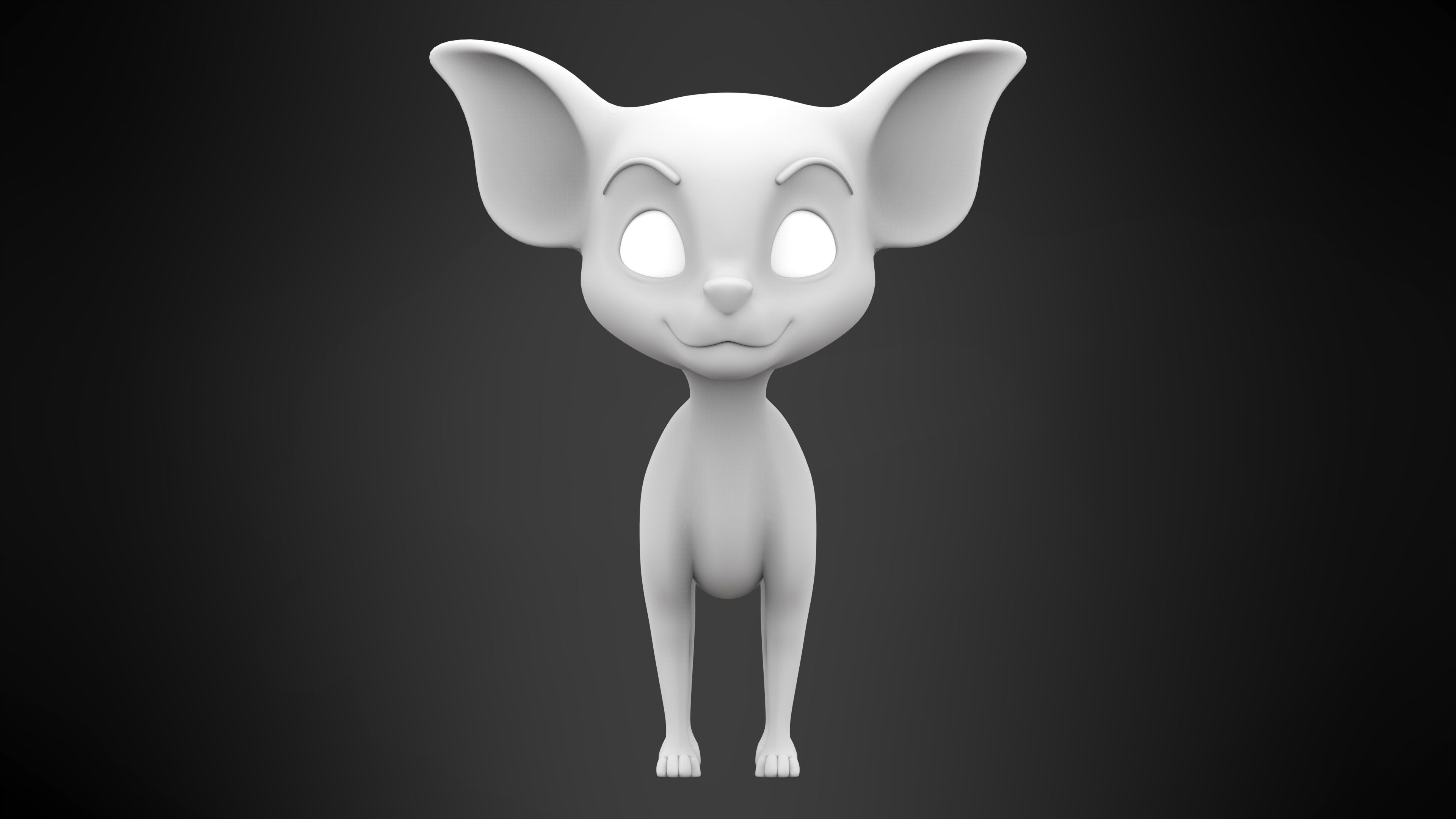 Golden Chihuahua Low-poly 3D model_6