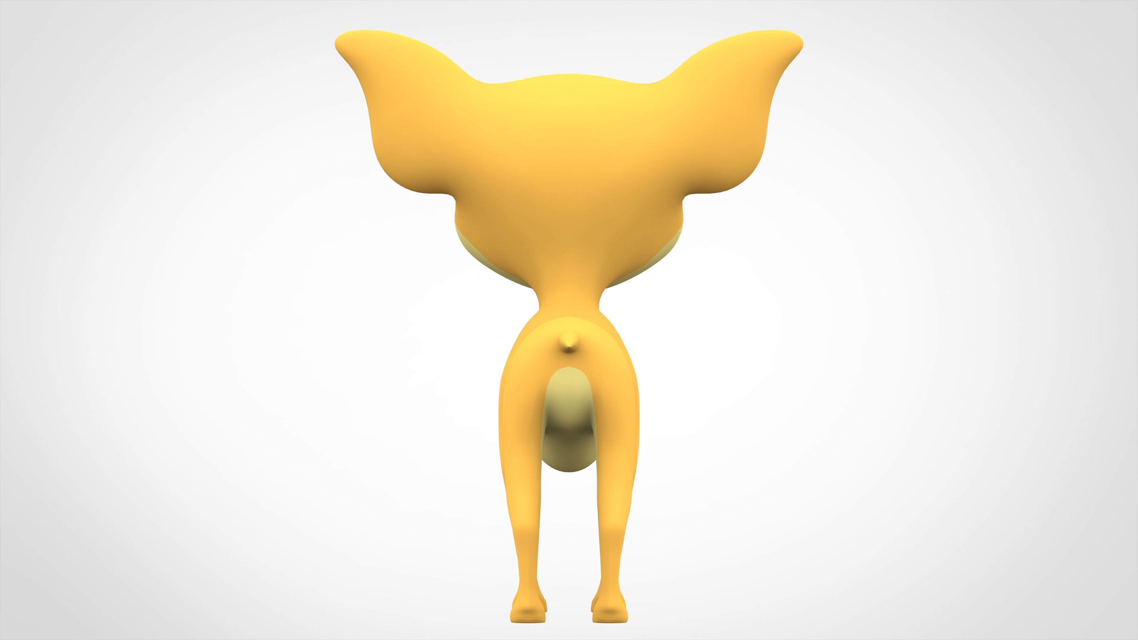 Golden Chihuahua Low-poly 3D model_3