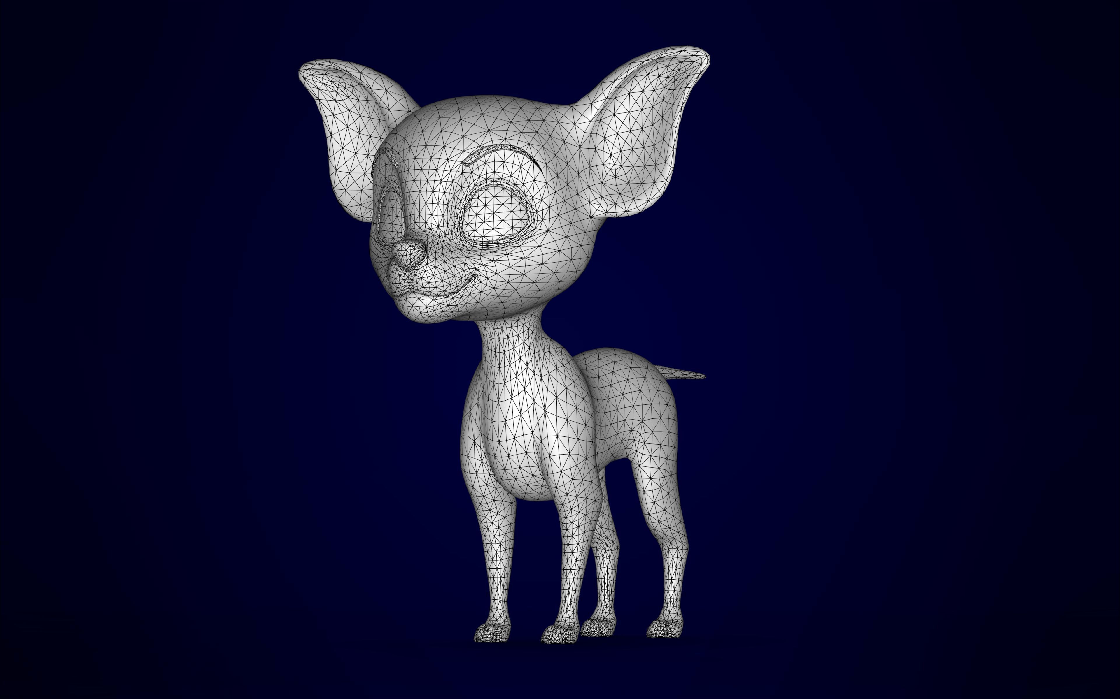 Golden Chihuahua Low-poly 3D model_10