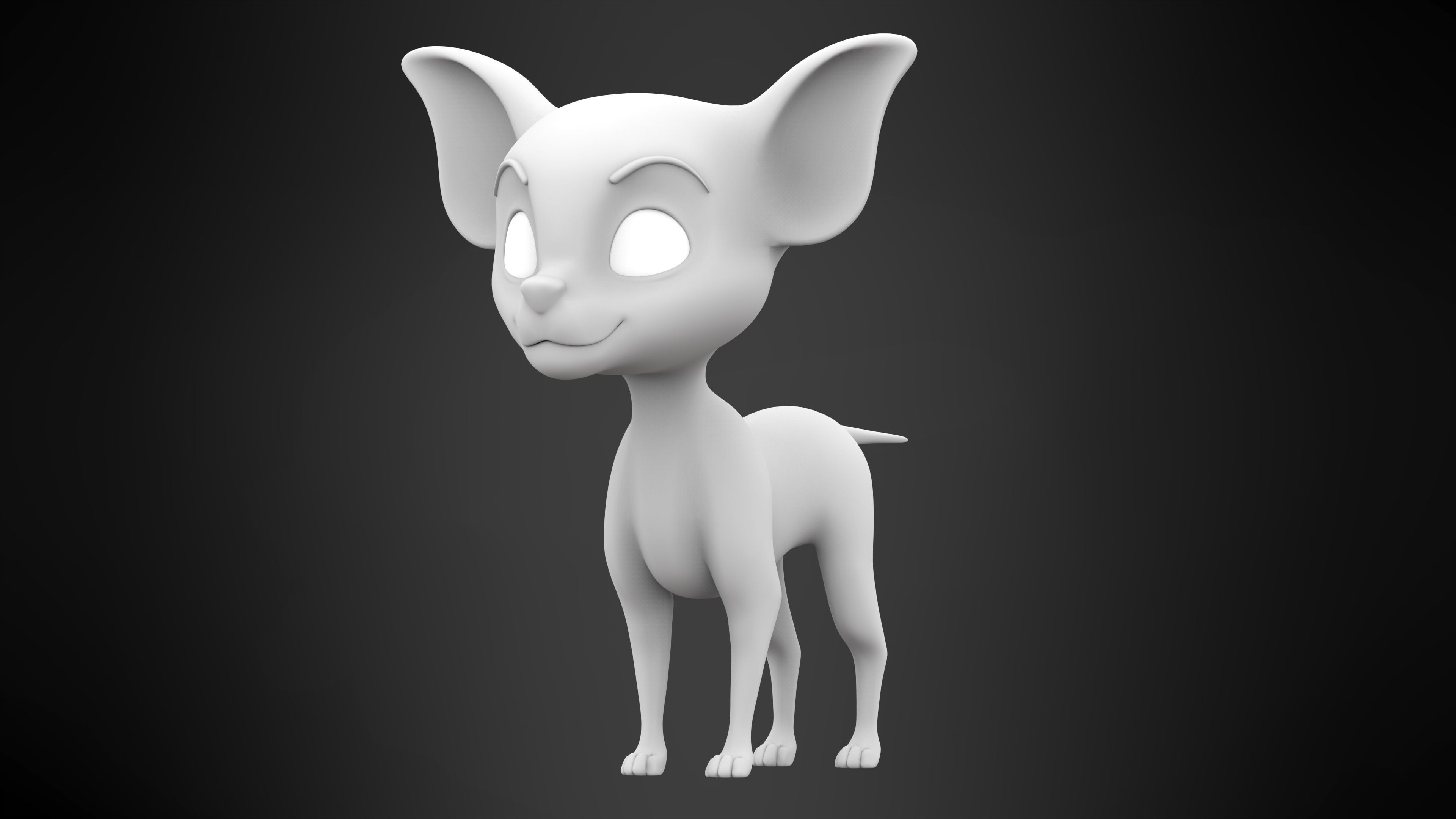 Golden Chihuahua Low-poly 3D model_5