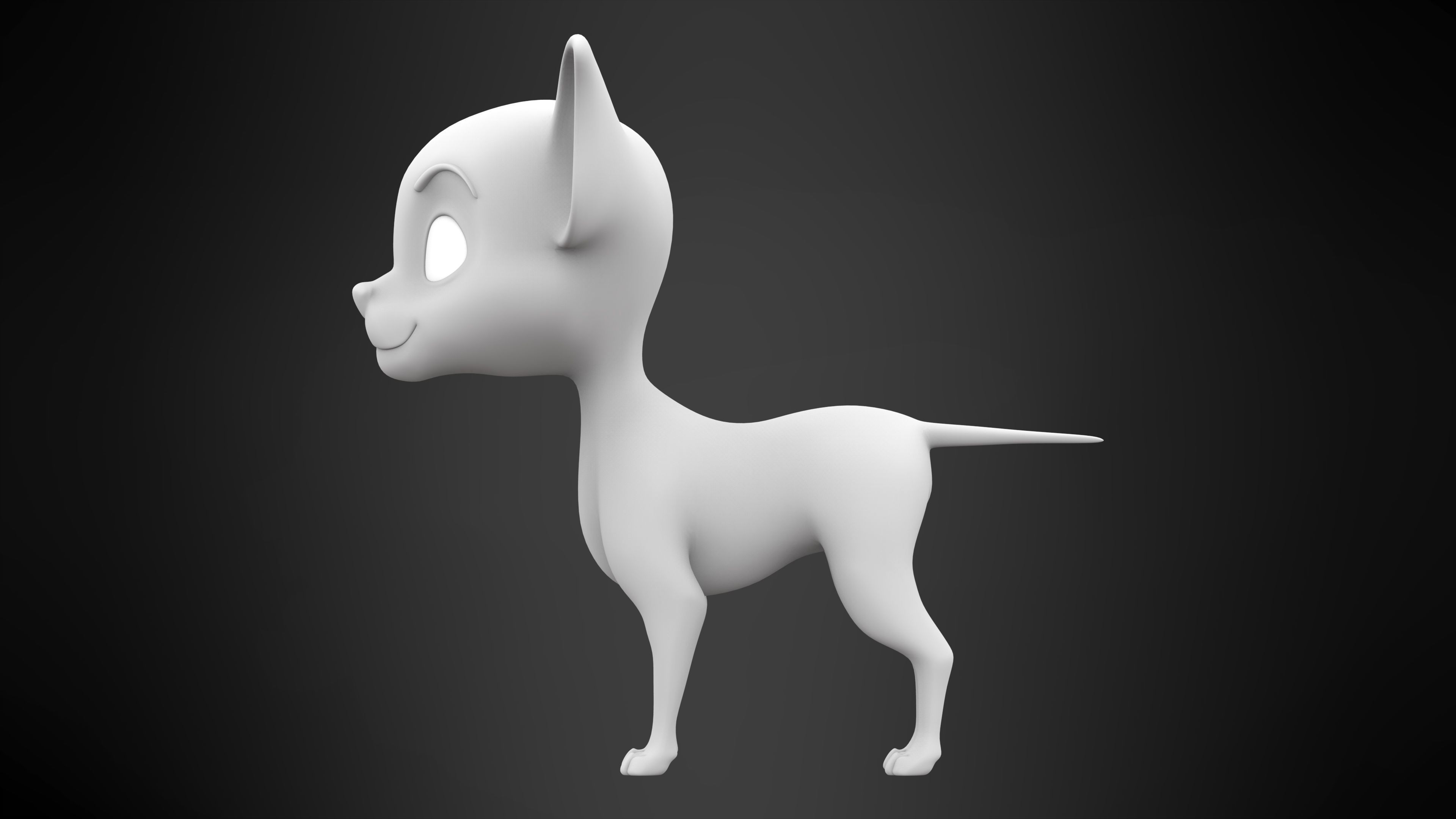 Golden Chihuahua Low-poly 3D model_7