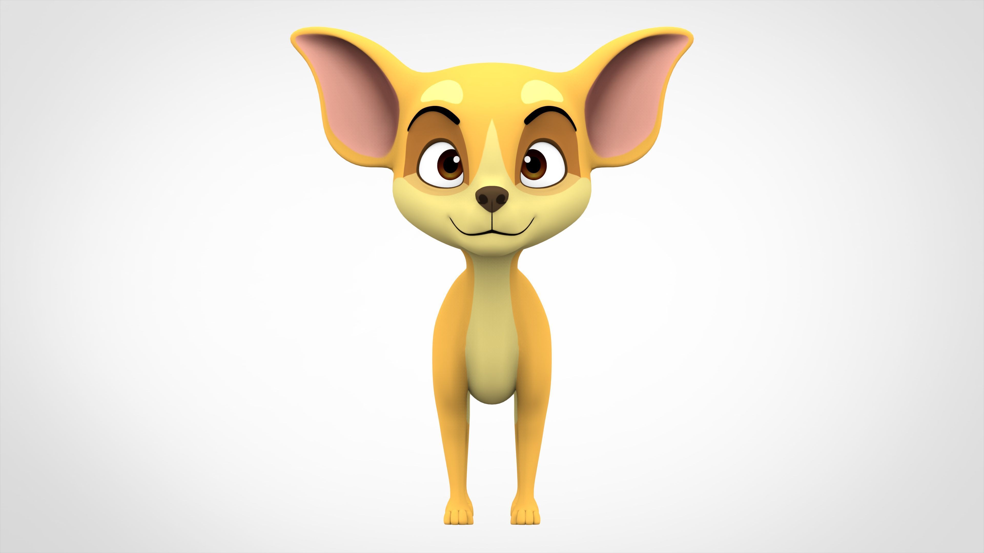 Golden Chihuahua Low-poly 3D model_1