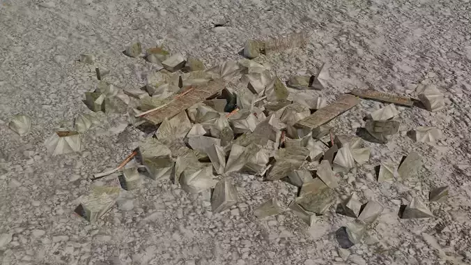 Rock debris Low-poly 3D model