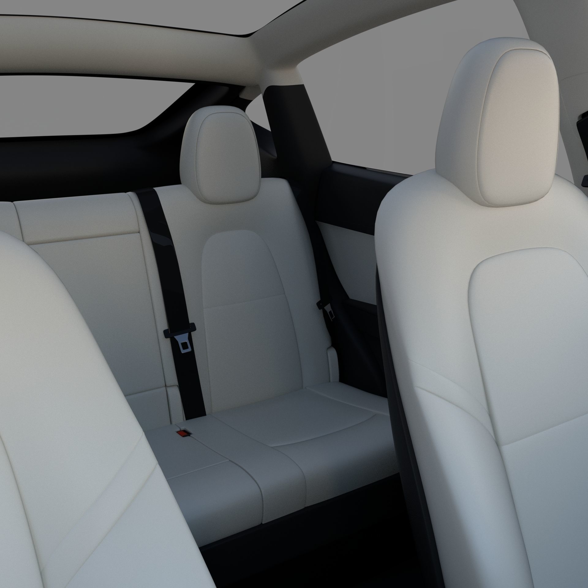 Tesla Model Y RWD Blue with interior and chassis 3D model_17