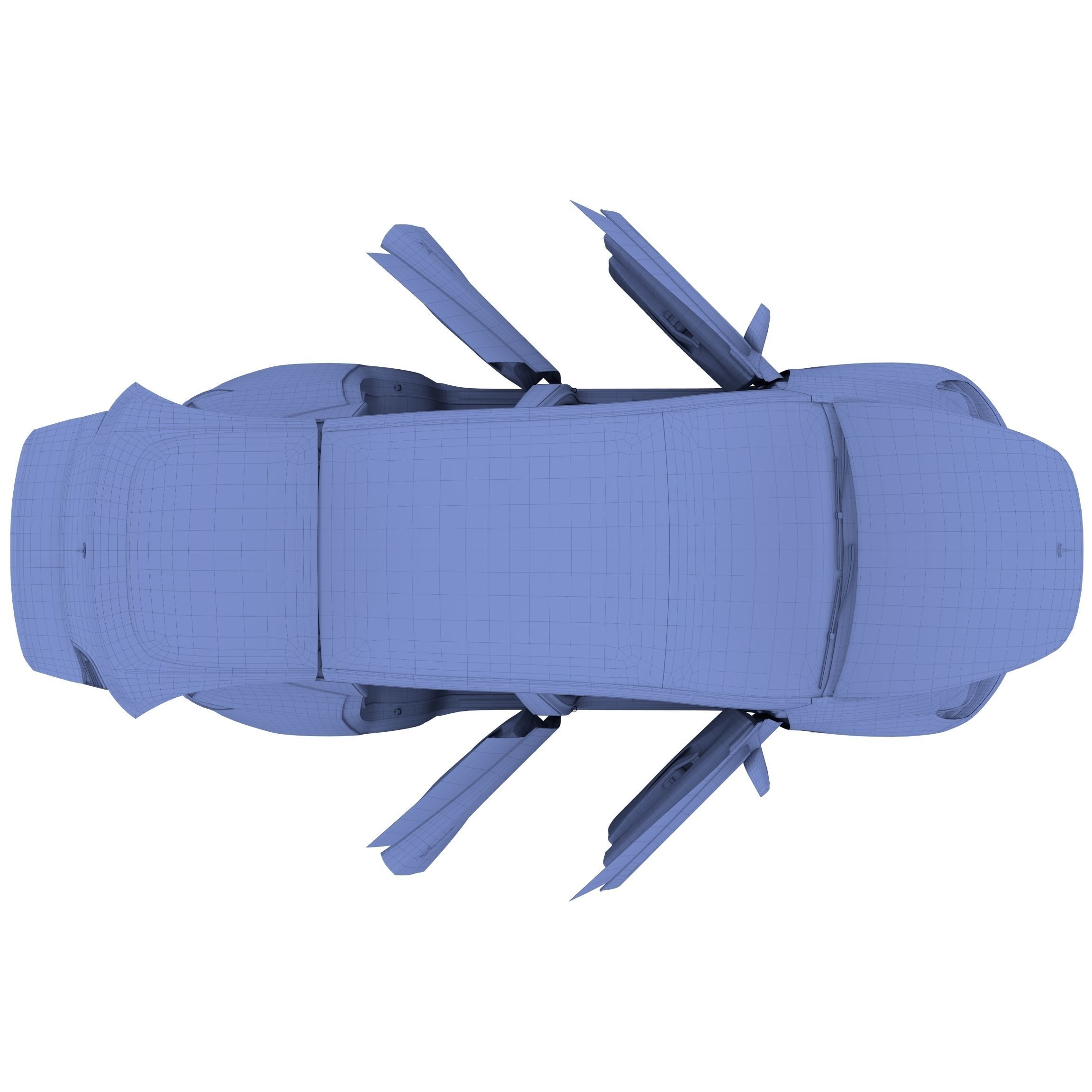 Tesla Model Y RWD Blue with interior and chassis 3D model_50