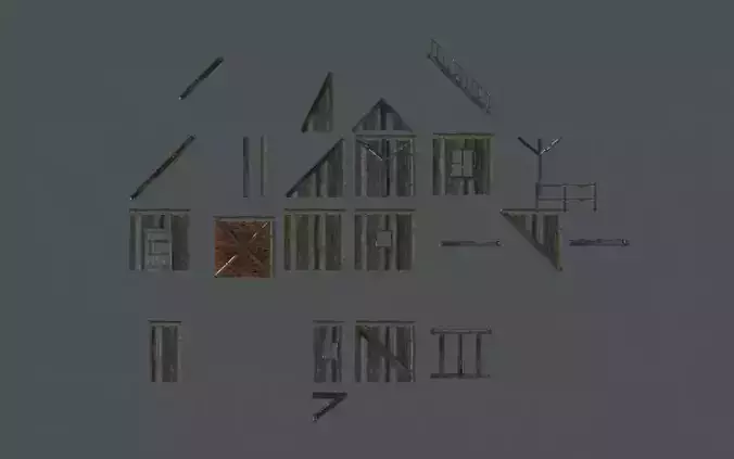 MODULAR WOODEN HOUSE FOR MEDIEVAL OR DARK FANTASY