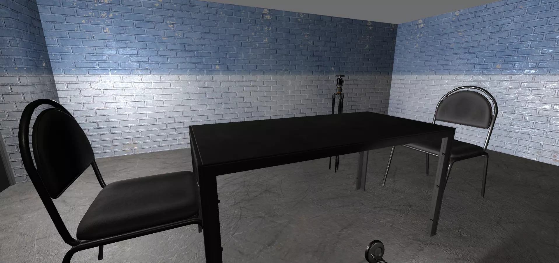 Desk and Chairs Free low-poly 3D model_0