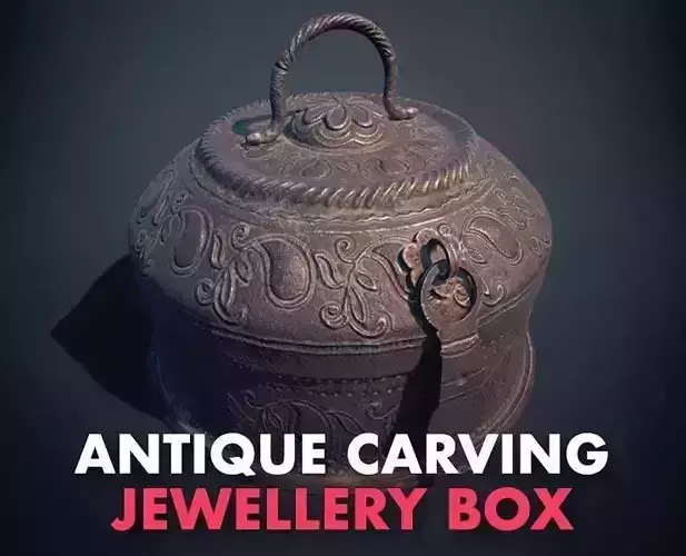 antique jwellery box Low-poly 3D model