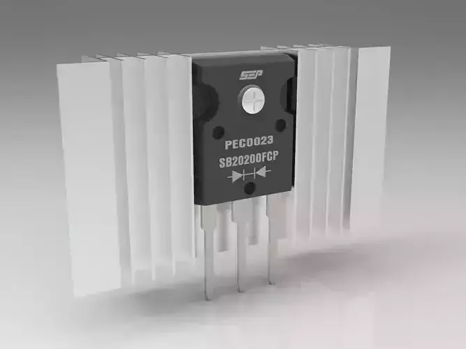 Transistor electronic component Low-poly 3D model