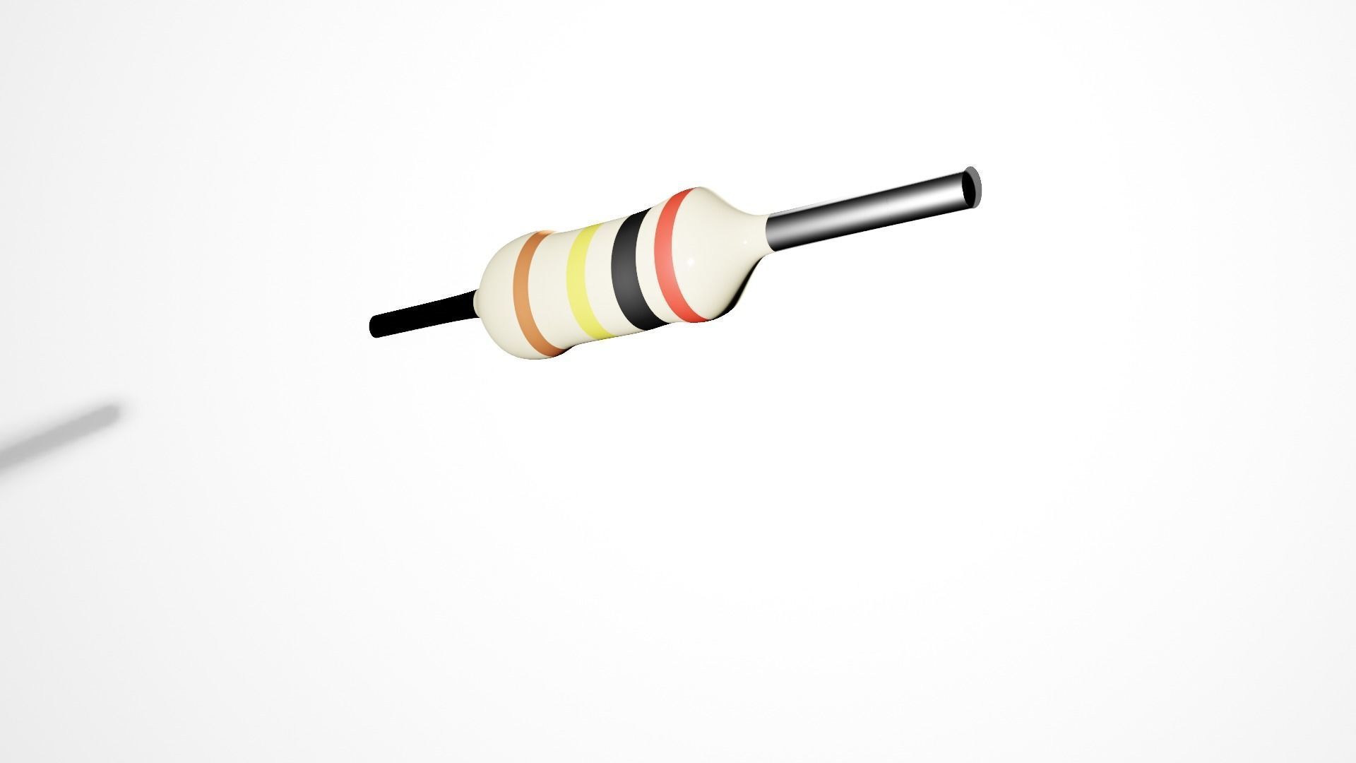 Resistor with color code  Free 3D model_2