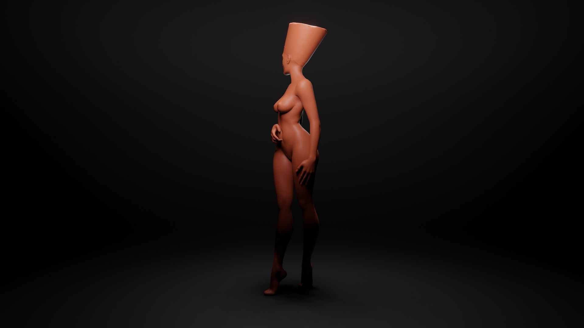 Egyptian woman 3D print model_4