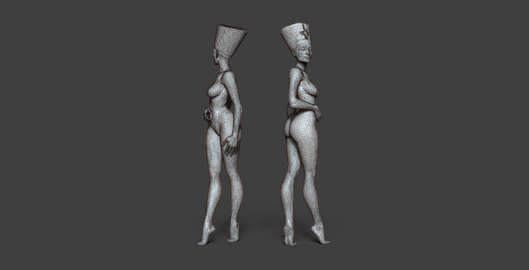 Egyptian woman 3D print model_15