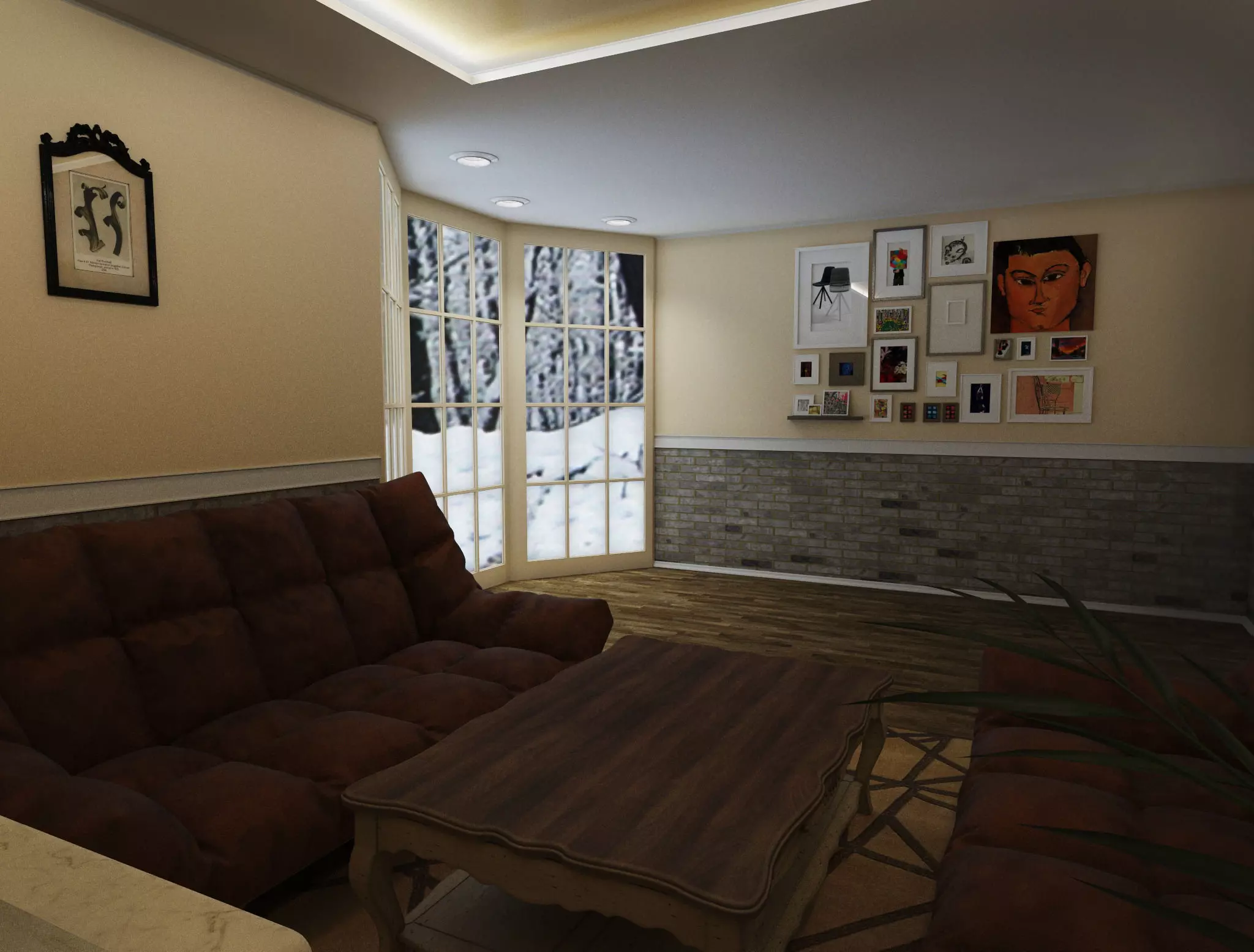 Lounge at the cottage 3D model_0
