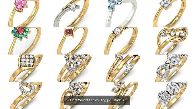 Light Weight Ring 3D Model Collection