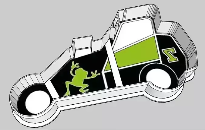 Midget Racing Car Cookie Cutter 3D print model