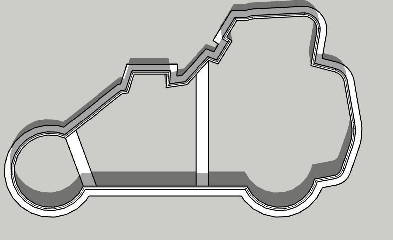 Midget Racing Car Cookie Cutter 3D print model_2