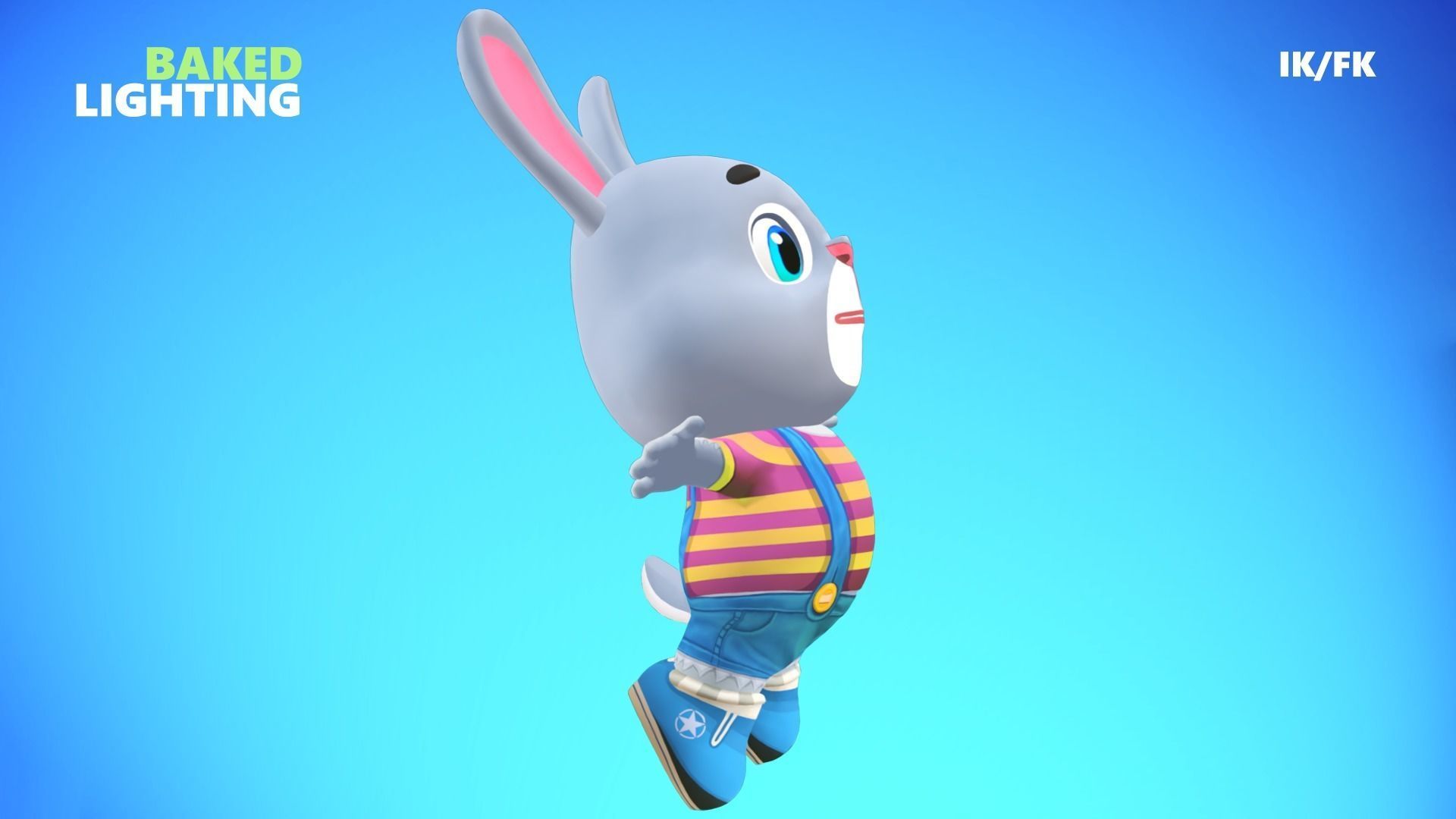 Rabbit Bunny Hare Animated Rigged Low-poly 3D model_7