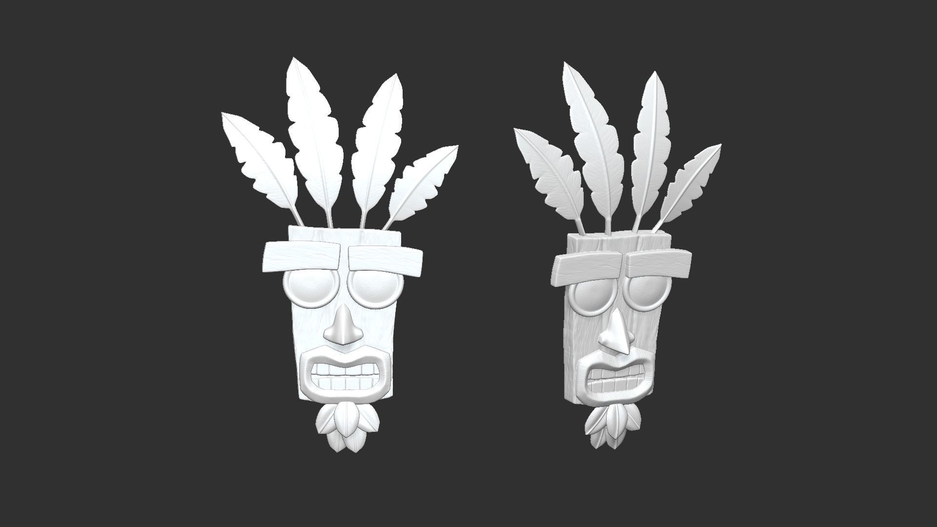Crash Bandicoot - Aku Aku Mask - CGI and Printable Low-poly 3D model_15