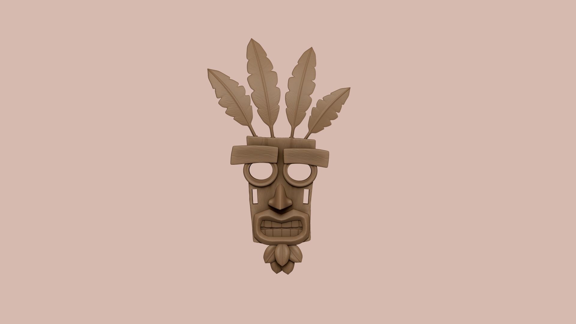 Crash Bandicoot - Aku Aku Mask - CGI and Printable Low-poly 3D model_12