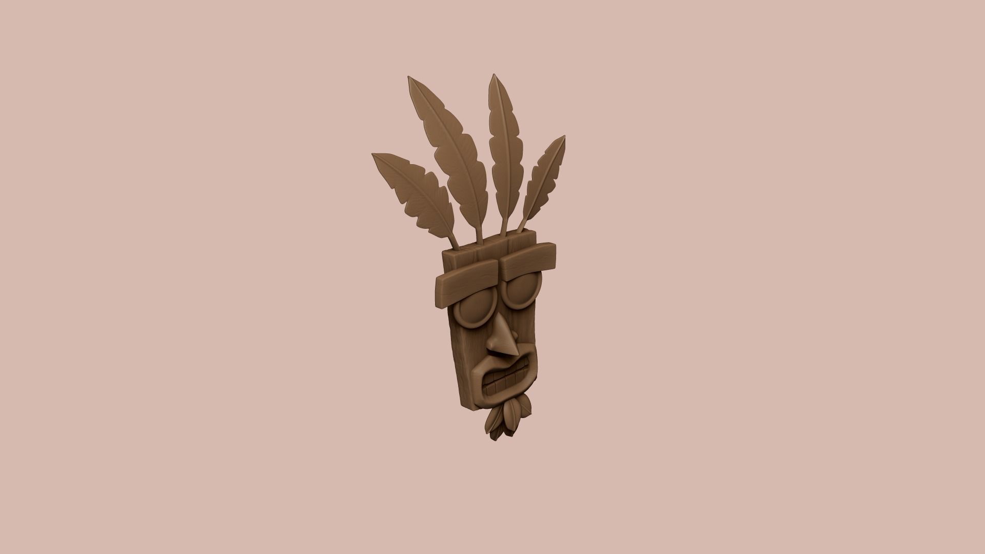 Crash Bandicoot - Aku Aku Mask - CGI and Printable Low-poly 3D model_9