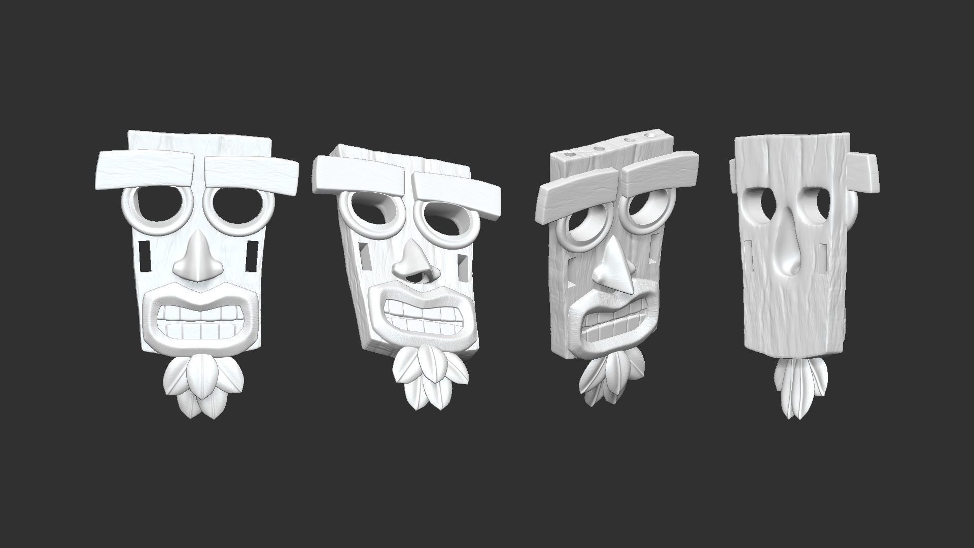 Crash Bandicoot - Aku Aku Mask - CGI and Printable Low-poly 3D model_16