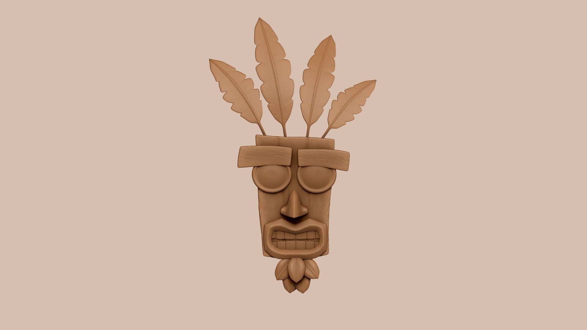 Crash Bandicoot - Aku Aku Mask - CGI and Printable Low-poly 3D model_3