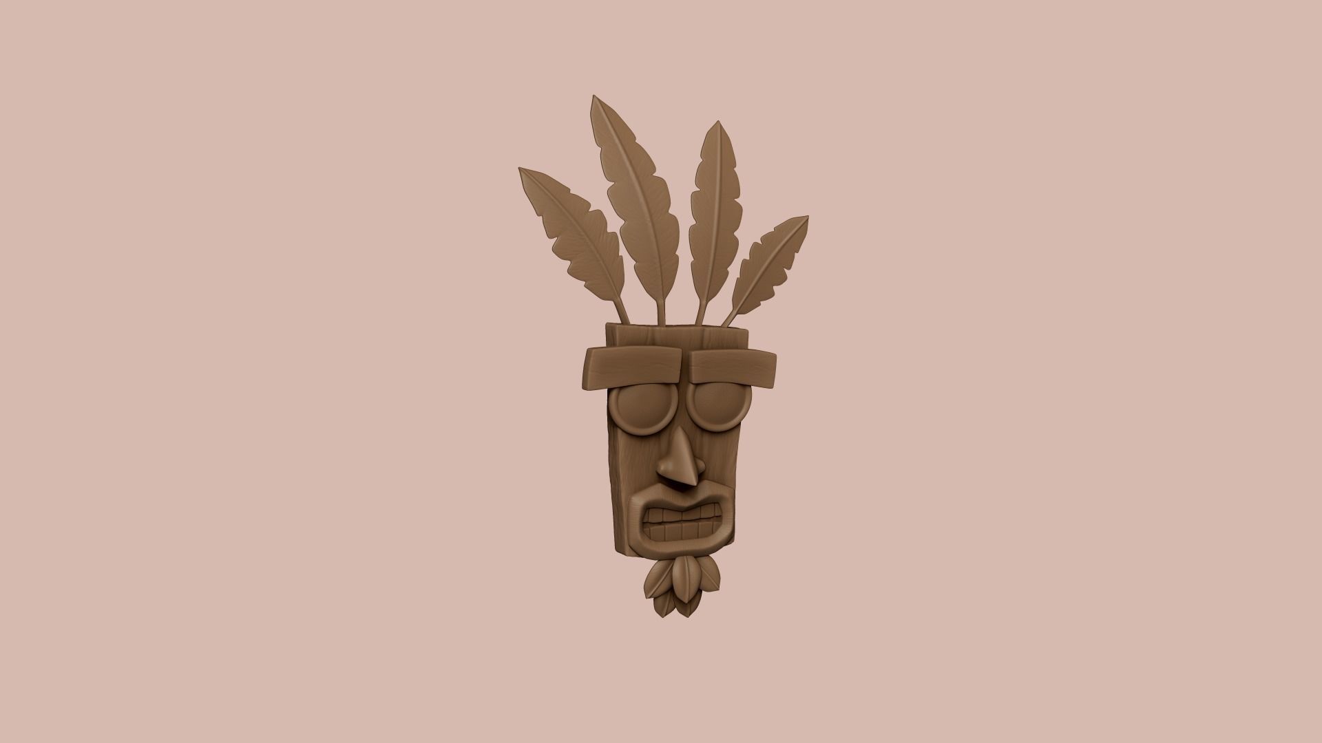 Crash Bandicoot - Aku Aku Mask - CGI and Printable Low-poly 3D model_8