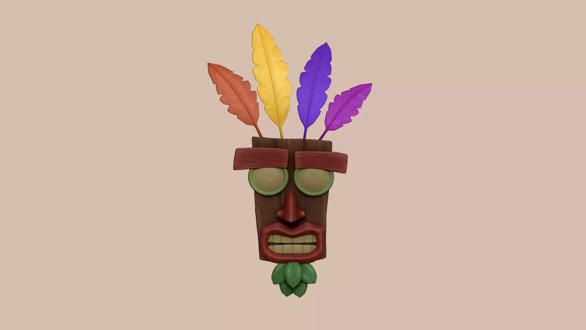 Crash Bandicoot - Aku Aku Mask - CGI and Printable Low-poly 3D model_0